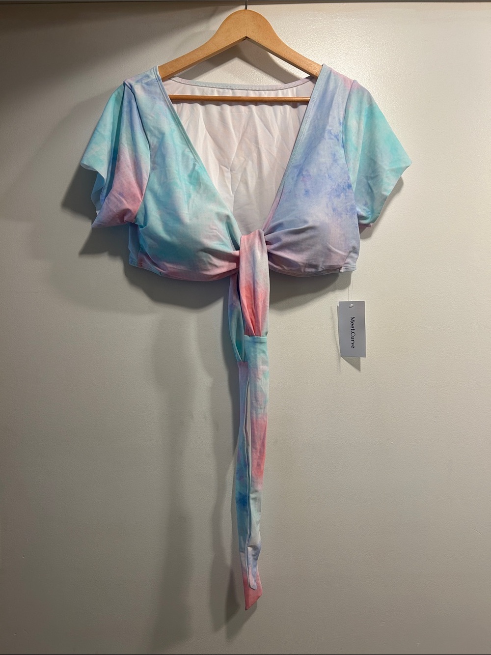Tie-Front or Back Tie-Dye Crop Bikini 👙 Top